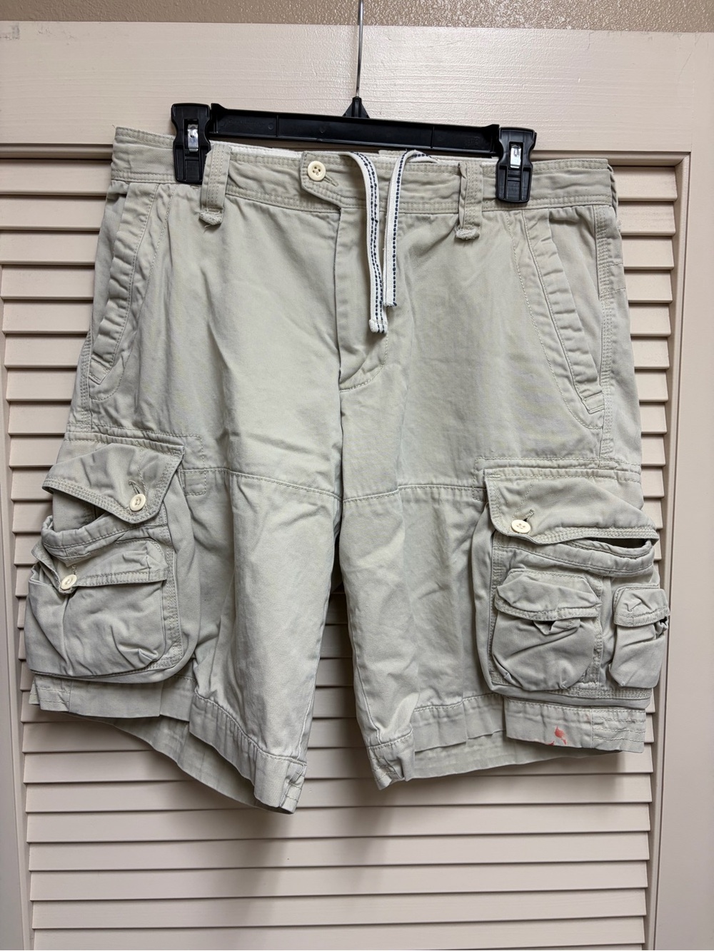 Polo Ralph Lauren Cargo Shorts Mens 32 Khaki Multi Pocket Utility Y2K Cotton